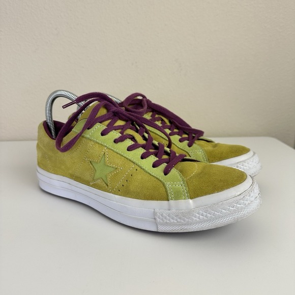 Converse‎ Suede One Star OX Low Top Yellow Purple Apple Green Mens 9 / Womens 11 - Picture 1 of 9